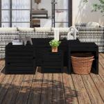 Schwarze Rustikale vidaXL Auflagenboxen & Gartenboxen aus Massivholz 4-teilig 