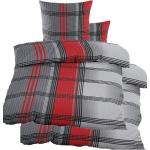 Bunte Karo bügelfreie Bettwäsche strukturiert mit Reißverschluss aus Textil maschinenwaschbar 135x200 