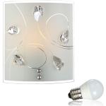 Silberne Moderne etc-shop LED Wandlampen satiniert aus Kristall E27 