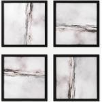 4 x Dan Hobday 'Soft Abstract' gerahmte Kunstdrucke (40 x 40 cm)