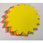 40 Rund - Sterne - Preisschilder aus Neon Karton gemischt 11 cm Durchmesser 380g/qm Werbesymbole für Räumungsverkauf