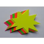 40 Sterne - Preisschilder aus Neon Karton gemischt 15 x 17 cm 380g/qm Werbesymbole