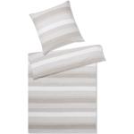 Reduzierte Sandfarbene Gestreifte Elegante Bettwäsche Sets & Bettwäsche Garnituren aus Baumwolle 240x220 