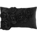 Schwarze Blumenmuster Romantische Pad Bio Kissenbezüge & Kissenhüllen aus Textil 50x30 