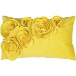 Gelbe Blumenmuster Romantische Pad Bio Kissenbezüge & Kissenhüllen mit Reißverschluss aus Textil 50x30 
