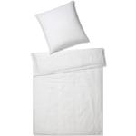 Weiße Unifarbene Elegante bügelfreie Bettwäsche aus Leinen 155x220 