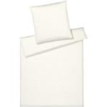 Reduzierte Weiße Bestickte Elegante Bettwäsche Sets & Bettwäsche Garnituren mit Reißverschluss aus Mako-Satin 155x220 