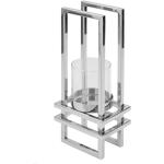 Silberne Moderne Fink Living Geometrische Teelichthalter glänzend aus Edelstahl 