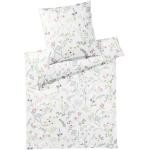 Weiße Motiv Elegante Blumenbettwäsche aus Baumwolle 155x220 