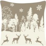 Reduzierte Zimtfarbene Pad Dekokissenbezüge mit Weihnachts-Motiv aus Baumwolle 50x50 