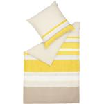 Gelbe Gestreifte Moderne Musterring Bettwäsche Sets & Bettwäsche Garnituren mit Reißverschluss aus Baumwolle 155x220 2-teilig 