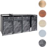 Schwarze Moderne Mendler 4er-Mülltonnenboxen 201l - 300l aus Metall UV-beständig 