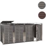 Anthrazitfarbene Moderne Mendler 4er-Mülltonnenboxen 201l - 300l aus Edelstahl mit Deckel 
