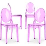 Reduzierte Lila Moderne Transparente Stühle aus Kunststoff Outdoor Breite 50-100cm, Höhe 0-50cm, Tiefe 0-50cm 4-teilig 