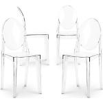 Reduzierte Moderne Transparente Stühle aus Kunststoff Breite 0-50cm, Höhe 50-100cm, Tiefe 0-50cm 4-teilig 