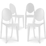 Reduzierte Weiße Moderne Transparente Stühle aus Kunststoff Outdoor Breite 50-100cm, Höhe 0-50cm, Tiefe 0-50cm 4-teilig 