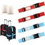 4x Koffergurt Kofferband Gepäckband Koffer-Gurt Koffer-Band im Design Regenbogen 