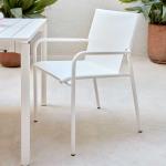 Weiße Moderne 4Home Gartenstühle Metall aus Metall stapelbar Breite 50-100cm, Höhe 50-100cm, Tiefe 50-100cm 4-teilig 