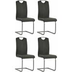 Reduzierte Graue Moderne Freischwinger Stühle aus Kunstleder gepolstert Breite 0-50cm, Höhe 100-150cm, Tiefe 50-100cm 4-teilig 
