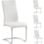 Silberne Moderne CARO-Möbel Schwingstühle aus Kunstleder gepolstert Breite 0-50cm, Höhe 50-100cm, Tiefe 50-100cm 4-teilig 