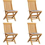 Graue Gartenstühle & Balkonstühle aus Massivholz klappbar Breite 0-50cm, Höhe 50-100cm, Tiefe 50-100cm 4-teilig 
