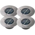 Silberne Moderne Ranex Runde Solar Wegeleuchten & Solar Standleuchten aus Edelstahl 4-teilig 