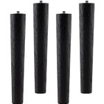 Schwarze Moderne Runde Möbelfüße aus Massivholz Breite 0-50cm, Höhe 0-50cm, Tiefe 0-50cm 4-teilig 