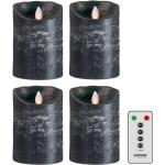 Anthrazitfarbene Sompex Flame LED Kerzen mit Fernbedienung 4-teilig 