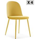 Reduzierte Senfgelbe Moderne Stuhl-Serie aus Kunstleder gepolstert 4-teilig 