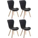 Reduzierte Cremefarbene Gesteppte Moderne CLP Trading Stuhl-Serie aus Holz gepolstert 4-teilig 