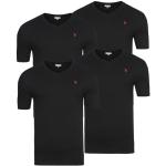 Reduzierte Schwarze U.S. Polo Assn. V-Ausschnitt T-Shirts aus Baumwolle für Herren Größe L 4-teilig 
