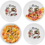 Bunte Van Well Runde Pizzateller aus Porzellan lebensmittelecht 4-teilig 