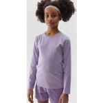 Reduzierte Pinke Unifarbene Langärmelige 4F Rundhals-Ausschnitt Printed Shirts für Kinder & Druck-Shirts für Kinder aus Baumwolle für Mädchen Größe 146 