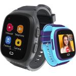 Schwarze Wasserdichte Smartwatches mit Touchscreen-Zifferblatt mit GPS mit LTE mit Silikonarmband für Kinder 
