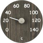 Schwarze Sauna Thermometer aus Kiefer 