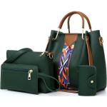 Grüne Elegante Handtaschensets mit Reißverschluss aus Polyester für Damen 