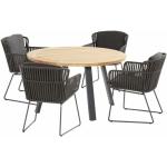 4Seasons Outdoor Gartenmöbel-Set mit 4x Diningsessel Vitali und Tisch Ambassador Ø 130 cm