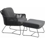 Reduzierte Anthrazitfarbene Moderne Polyrattan Sessel aus Polyrattan Breite 50-100cm, Höhe 50-100cm, Tiefe 50-100cm 2-teilig 