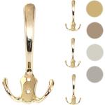 4x Garderobenhaken HWC-D46, Haken Wandhaken Kleiderhaken Set ' Farbe: gold