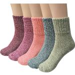 Egurs 6 Paar Damen Winter Wollsocken Klassische Streifen Atmungsaktive Weiche Dicke Stricksocken Bunte Warm Socken 