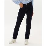 Dunkelblaue Atmungsaktive Brax Carola 5-Pocket Jeans mit Reißverschluss aus Baumwolle für Damen Größe XS Petite 