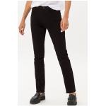 Schwarze Atmungsaktive Brax Carola 5-Pocket Jeans mit Reißverschluss aus Baumwolle für Damen Größe XS Petite 