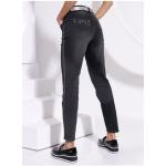 Schwarze CRÉATION L Nachhaltige 5-Pocket Jeans mit Glitzer mit Reißverschluss aus Denim für Damen Größe XXL 