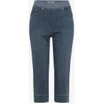 Blaue Sportliche Atmungsaktive Slim Fit Jeans ohne Verschluss aus Denim für Damen Übergrößen für den für den Sommer 