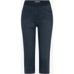 Blaue Sportliche Atmungsaktive Slim Fit Jeans ohne Verschluss aus Denim für Damen Größe XL Petite für den für den Sommer 