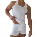 Weiße Sportliche Normani Feinripp-Unterhemden aus Baumwolle für Herren Größe L 5-teilig 