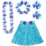 5 - teiliges HAWAII - SET blau / lila, Suedsee Luau Aloha Karibik Beach Strand