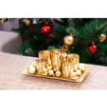 Goldene 20 cm Christbaumkugeln & Weihnachtsbaumkugeln matt aus Glas 5-teilig 