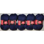 500g (5 x 100g) Sockenwolle Sport Socks von Red Heart 4-fach filzfrei dunkelblau