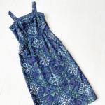 Cobaltblaue Batik Vintage Taillierte Kleider für Damen Größe XS für den für den Sommer 